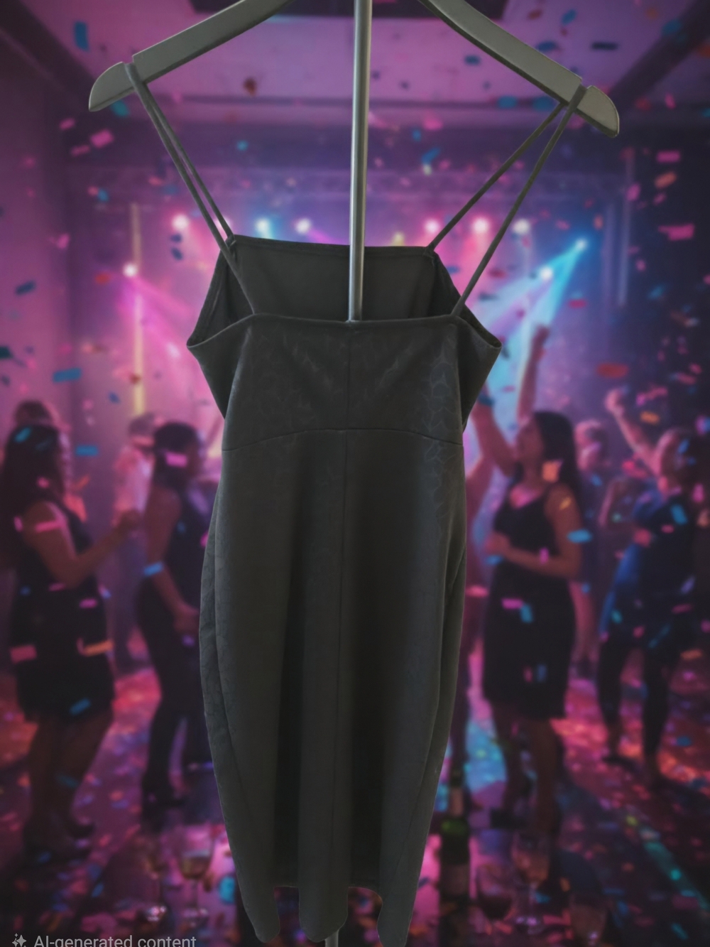 Zara Black Midi Slip Dress with Thin Straps - Picture 4 of 4